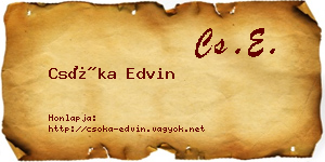 Csóka Edvin névjegykártya